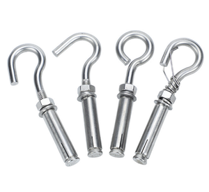 ตะขอแขวนผนังคอนกรีต 304 ตะขอขยายสแตนเลสสลักเกลียวขยายตะขอถ้วยแบบเปิดสําหรับงานหนัก - Product Image 1