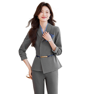Women's Professional Suit Long Sleeve Polyester Workwear For Office Hotel Reception <b>Sales</b> Staff Beauty Salon Jewelry Store - Product Image 5