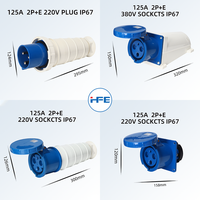 Connecteurs de prise industrielle à contact en cuivre HEF 125A 110V-400V 3 broches/4 broches/5 broches IP67 Boîtier en nylon PA pour usage industriel