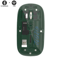Nouvelle souris sans fil USB + Type-C rechargeable, transparente, RGB, 2.4G, mini souris transparente pour ordinateur de bureau
