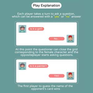 Juego de Mesa de Cartas Divertidas con Preguntas de Pensamiento Rápido, Adivina Quién Soy, Fácil de Cargar, Tamaño Grande, Juguetes para Niños - Product Image 4