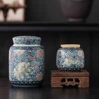 Pot scellé rond de style chinois exquis personnalisé pour crèmes lotions bricolage
