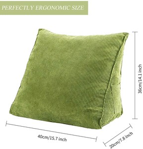<span class=keywords><strong>Coussin</strong></span> de soutien lombaire en forme de <span class=keywords><strong>cale</strong></span> - Oreiller lombaire en velours côtelé pour le repos au lit et la vision de la télévision - Product Image 4