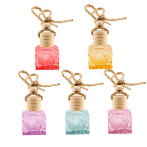 Diffuseur d'huiles essentielles pour voiture, flacon vide de 8 ml, forme carrée, couleur unie, à suspendre - Product Image 6