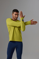 100% Polyester Performance T-Shirt für Herren mit Daumenloch, Reflektierend, Schnelltrocknend, Raglan-Ärmel, Langarm-T-Shirt zum Laufen