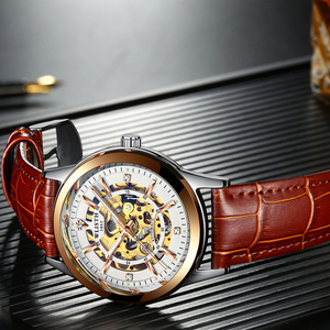 Wlisth 가죽 손목시계 제조업체 Relojes Hombre 남성용 시계 패션 기계식 시계 - Product Image 4