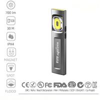 Lámpara de Inspección Recargable USB-C de 700lm con Doble COB Magnético, Resistente al Agua IPX4, Luz UV395 para Reparación de Automóviles, Taller y Garaje