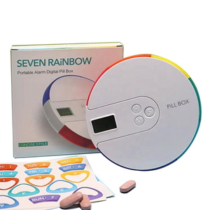 Sản phẩm mới thông minh thời gian 7-Ngăn điện tử hộp thuốc xách tay mini ABS kim loại <span class=keywords><strong>Pill</strong></span> trường hợp - Product Image 6