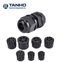 Presse-étoupe en nylon haute tension TANHO M12 à entrées multiples, niveau de protection IP68, PG7 PG9 pour câbles de 1,3 à 2,3 mm