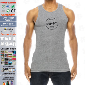 <span class=keywords><strong>Canotta</strong></span> sportiva Oversize in cotone di alta qualità per <span class=keywords><strong>uomo</strong></span> personalizzabile canottiera da palestra canottiera Design senza maniche traspirante - Product Image 1