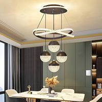 Lustres en cristal LED en fer, aluminium et acrylique, décoration minimaliste nordique de luxe pour la maison, éclairage pour café, restaurant, hôtel, salon