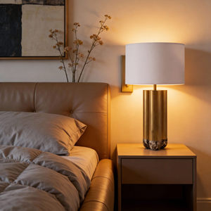 Atotalof Modern Gold Fabric Table <b>Lamp</b> E27 <b>LED</b> 220V Switch Control For Living Room Bedroom - Product Image 2