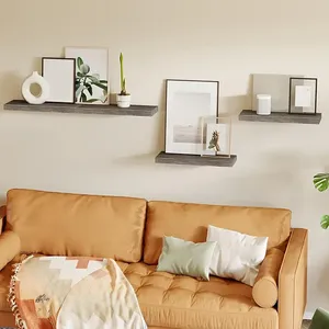 Estantes flotantes para el hogar Estante de pared de 15,6 pulgadas Juego de 3 estantes colgantes con soportes Decoración de pared para baño Dormitorio - Product Image 3