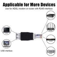 Adaptador RJ45 Macho a USB, USB2.0 Hembra a RJ45 Macho Ethernet, Conector AF-8P8C para Transferencia de Red