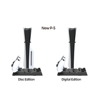 DOBE PS5 Kühlventilator Ladestation Vertikaler Ständer mit Spiele-Disc-Box-Aufbewahrung für PS5-Controller Spielzubehör
