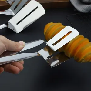 Clip per alimenti Clip per bistecca in acciaio inossidabile 304 pane insalata Sandwich doppia spatola pinze da cucina con Clip multifunzione