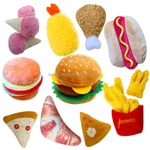Giocattolo fortunato per animali domestici ingrosso nuovo Design morbido simpatico giocattolo Pizza Hamburger patatine Fast Food cane Squeaky giocattolo - Product Image 2