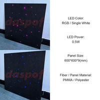 Panneau de plafond suspendu modulaire acoustique en polyester 0,75 mm avec fibres optiques LED scintillantes effet ciel étoilé RGB/blanc unique IP20