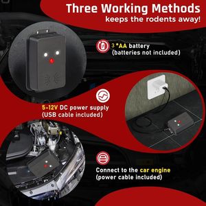 Répulsif à ultrasons pour souris, rongeurs, souris, rats, répulsif pour intérieur, extérieur, voiture, véhicule, sous le capot, 3 en 1 - Product Image 4
