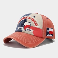 Casquette de baseball réglable à 6 panneaux en PVC, édition 250e anniversaire des États-Unis, broderie, protection solaire, style rétro, colorblock, effet délavé