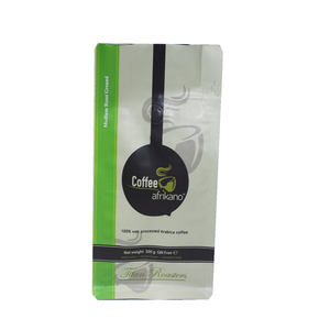 High quality flat bottom stand up zip lock coffee bag with degassing valve for coffee/recycled plastic bag