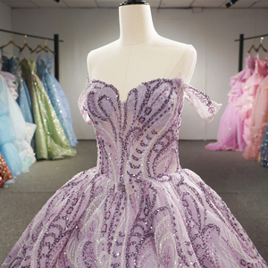 6948 Special Purple Organza <b>Ruffle</b> Floral Sequined Quinceanera Sweet 16 Girls <b>Dress</b> - Product Image 5