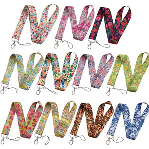 Promotional Custom Spring Small Fresh Flower Phone Lanyard with Card Holder Key Accessories Hanging Rope Office Student Lanyard
