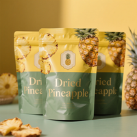 Sachets personnalisés en Mylar pour bonbons aux fruits lyophilisés (pêche, fraise, citron, mangue) et sachets pour ananas séché, emballage stand-up