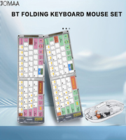 Keyboard Mouse Combo Nirkabel Transparan 2.4G Dual Mode Portabel, Keyboard Lipat dengan Mouse Senyap 2400DPI untuk Laptop/Desktop