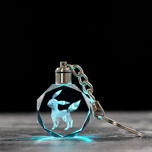 Nouveau design, adorable porte-clés LED en cristal 2D octogonal personnalisé - Product Image 4