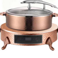 Lampe chauffante électrique commerciale en acier inoxydable or rose à motif martelé pour hôtel et restaurant