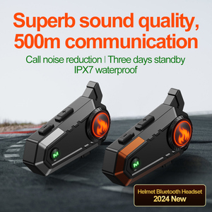 Intercomunicador Bluetooth para casco de motocicleta C9 para motocicletas Touring | Auriculares de bicicleta de conductor y <span class=keywords><strong>pasajero</strong></span> de comunicación en tiempo real de 500m - Product Image 4