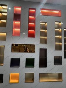 Nouvelle tendance de luxe en acier inoxydable coloré 1 2 3 4 couches accessoires de <span class=keywords><strong>Niche</strong></span> de <span class=keywords><strong>douche</strong></span> de salle de bain avec lumière <span class=keywords><strong>LED</strong></span> 12V 2023 - Product Image 6