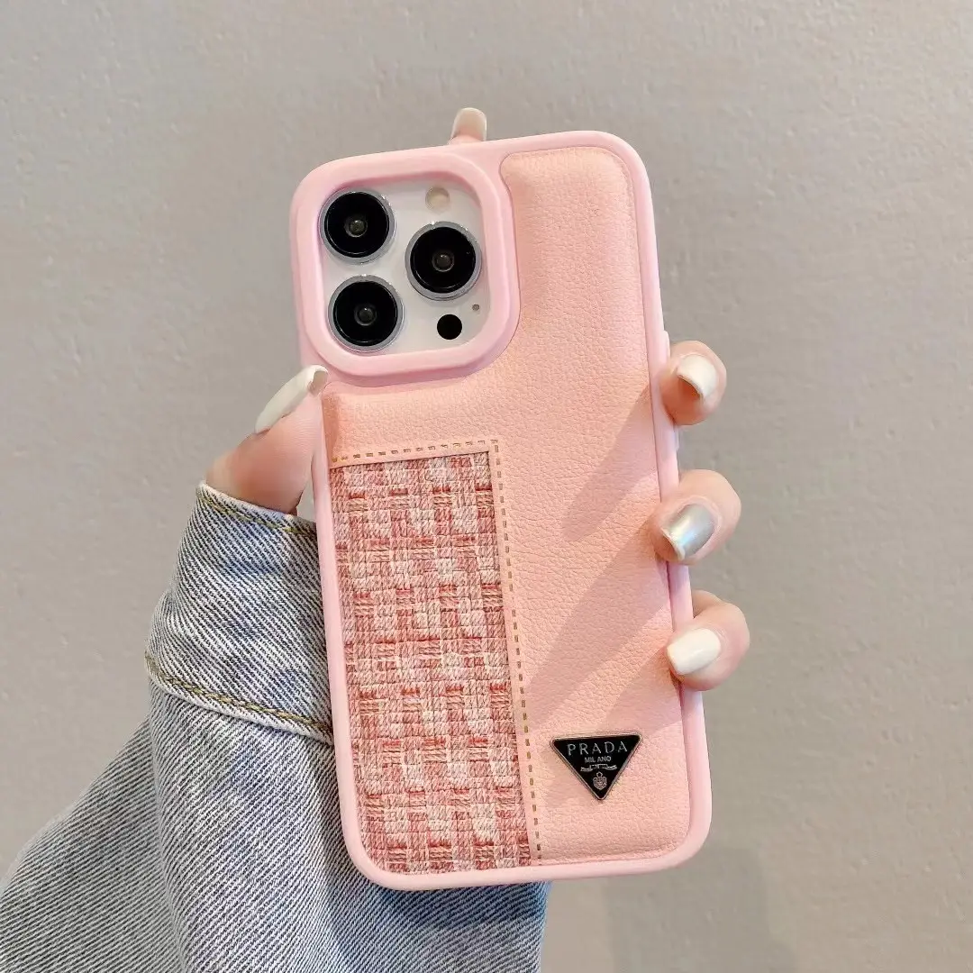 Pemasok asli sampul casing aksesori ponsel kulit merek kustom mewah untuk Iphone 11 12 13 14 15 Pro Max