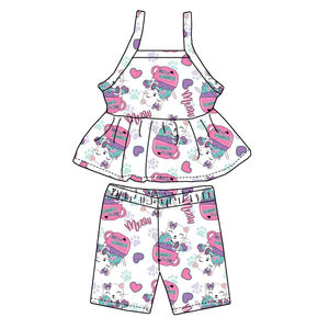 2025 Premium Baby <strong>Girl</strong> Summer Set Comfortable Fabric Lace Halter Top Pleated <strong>Shorts</strong> Children's Two-piece Set - Product Image 4