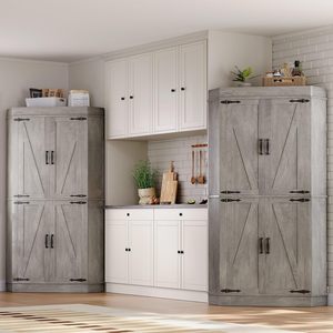 <span class=keywords><strong>Mueble</strong></span> de Almacenamiento de Alimentos Alto de Madera Estilo Rústico 2026, Armario Esquinero <span class=keywords><strong>para</strong></span> Cocina y <span class=keywords><strong>Comedor</strong></span> - Product Image 3