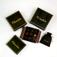 Individuelle Goldfolien-Logo Schokoladenbox Umweltfreundliche Biologisch Abbaubare Starre Papierverpackung mit Deckel und Boden Schokoladenbox mit Trennwand