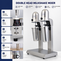 Nouvelle machine à milkshake automatique en acier inoxydable à double tête, machine à thé à bulles électrique 220V, mélangeur de mousse
