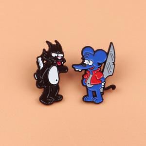 Broche de dibujos animados de Anime monstruo gato <span class=keywords><strong>perro</strong></span> insignia dinosaurio ratón bebé película recuerdo esmalte solapa Pin - Product Image 2