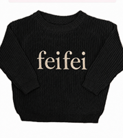 Pull en tricot 100 % coton personnalisé pour femme, broderie lettre, col rond, coupe décontractée, automne-hiver, OEM