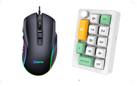 Ensemble clavier et souris de jeu mécaniques filaires, clavier mécanique avec bouton rotatif, RGB, touches programmables, macro définissables