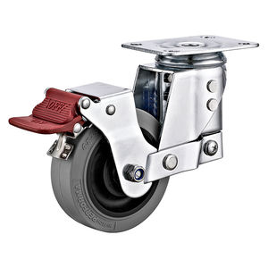 Roulettes en TPR chromées antistatiques et amortissantes, robustes et respectueuses du sol, pour chariots industriels et ateliers électroniques - Product Image 6