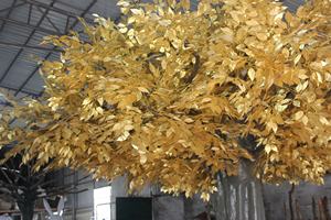 أنواع طبيعية من الأوراق الذهبية المصنوعة يدويا والجذع مصنوعة من نباتات الزينة من الذهب الاصطناعي شجرة اللبخ لتزيين الحدائق - Product Image 6