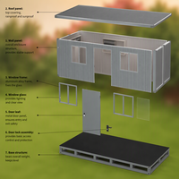 Maison préfabriquée en conteneur de 6 m, bâtiment modulaire avec structure en acier A36 et panneaux sandwich PUR pour bureau de chantier et campement