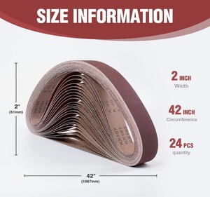 Bandas <span class=keywords><strong>de</strong></span> Lijado <span class=keywords><strong>de</strong></span> 2x42 Pulgadas, Juego Completo <span class=keywords><strong>de</strong></span> 24 Piezas, 3 <span class=keywords><strong>de</strong></span> Cada Grano 40, 60, 80, 120, 150, 240, 320, 400, <span class=keywords><strong>de</strong></span> Óxido <span class=keywords><strong>de</strong></span> <span class=keywords><strong>Aluminio</strong></span> - Product Image 3