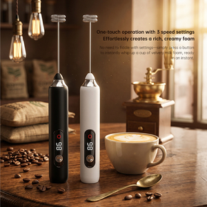 Mousseur à <span class=keywords><strong>lait</strong></span> électrique portable OEM ODM rechargeable par USB, 3 vitesses, qualité alimentaire, pour Latte et Cappuccino, avec logo personnalisé - Product Image 1
