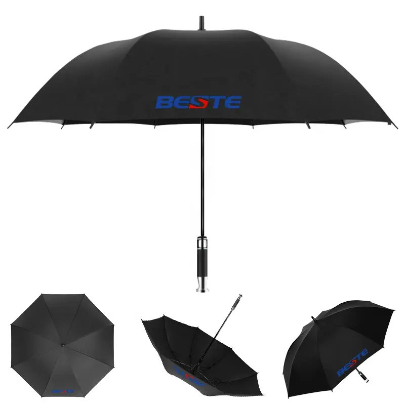 Пользовательский зонт для гольфа с логотипом, 28 дюймов, сильный Ветрозащитный Зонт с прямой ручкой, автоматический зонт