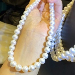Zhuji Wholesale Natural Freshwater Pearl Necklace 9-10mm Round Micro Flaw Fashionable Hundred <b>Matching</b> Gift <b>Box</b> Certificate - Product Image 1