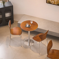 Combinaison table et chaises de style rétro en acier inoxydable pour café, salon de thé, restaurant, et restaurant de hamburgers