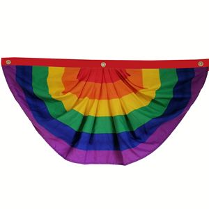 Bandera de Arcoíris con Ojales para Desfiles, Festivales y Celebraciones, 35" x 71" - Product Image 4